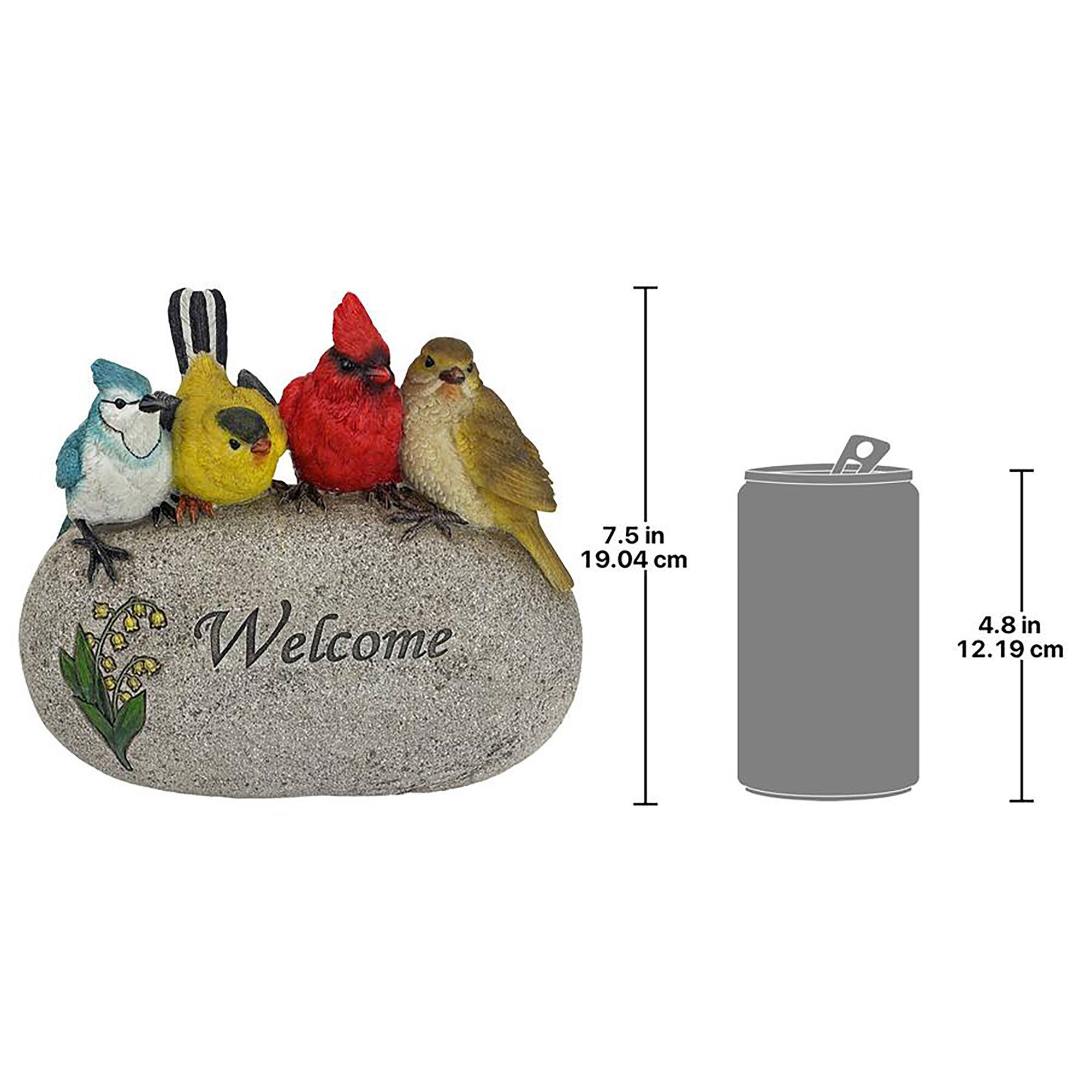 Design Toscano 8" Birdy Welcome Garden Stone Statue